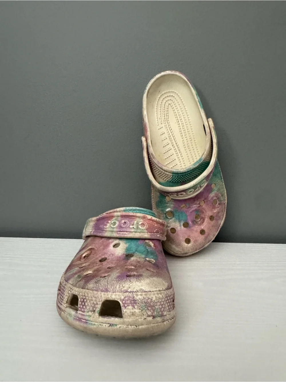 Crocs Kids Classic Tie-Dye Clog - Pink/Teal